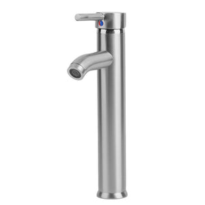 30cm Stainless Steel Tall Silver Bathroom Deck Mounted Vessel Sink Faucet