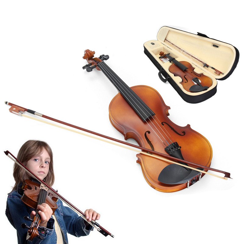 4/4 Full Size Wooden Acoustic Fiddle Violin with Case Cover