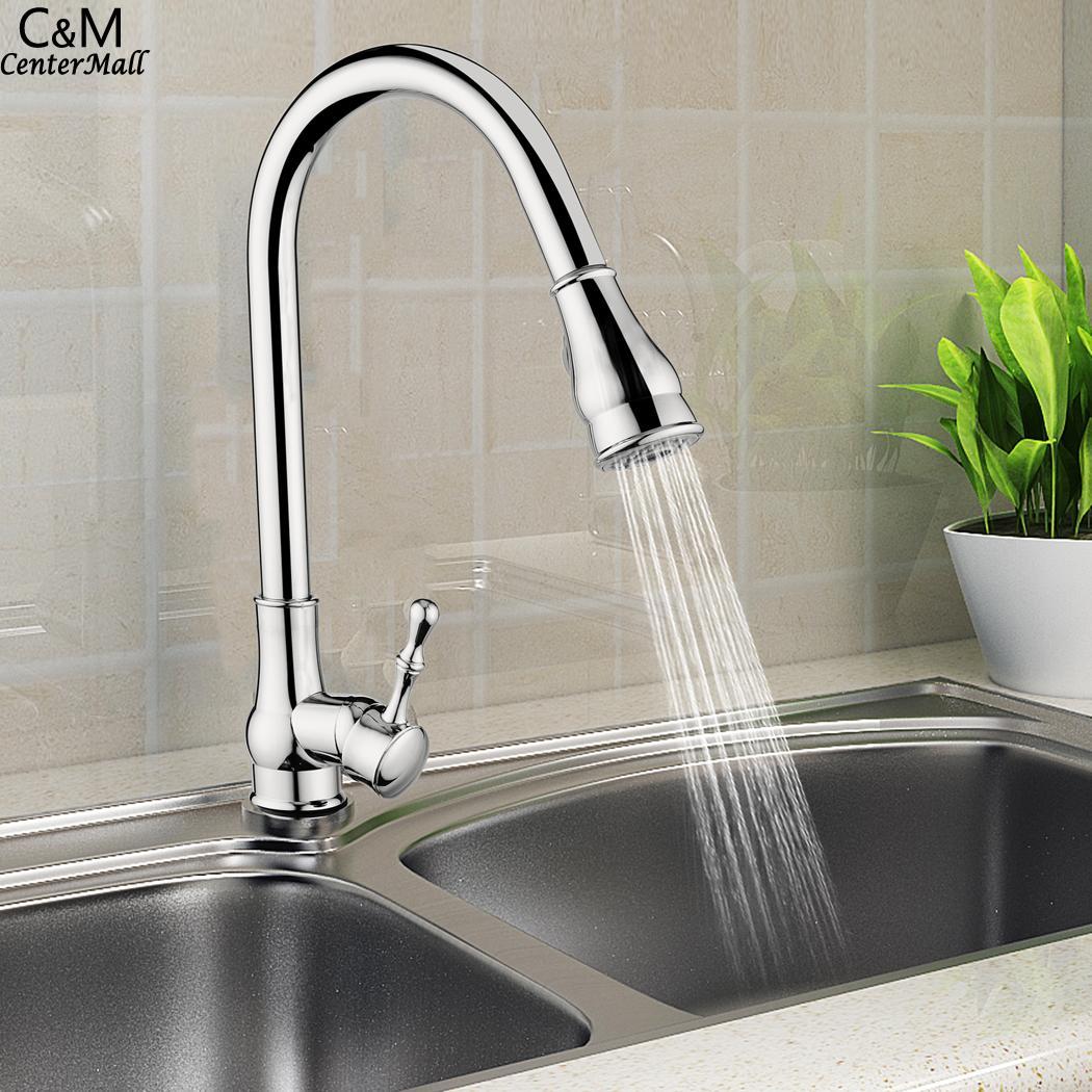 Spray Kitchen Pull Swivel Dispenser Sink Faucet