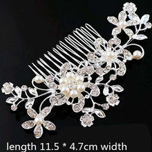 Women Wedding Silver Crystal Rhinestone Diamante Flower Hair Clip