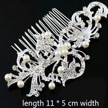 Women Wedding Silver Crystal Rhinestone Diamante Flower Hair Clip