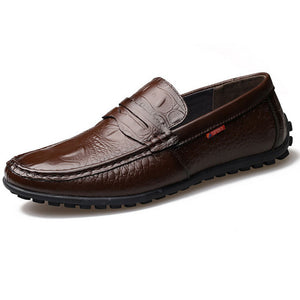 Men Loafers New Hand-made Leather Driving Shoes