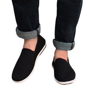 Men Casual Loafers Spring Fall Round Toe Canvas Shoes