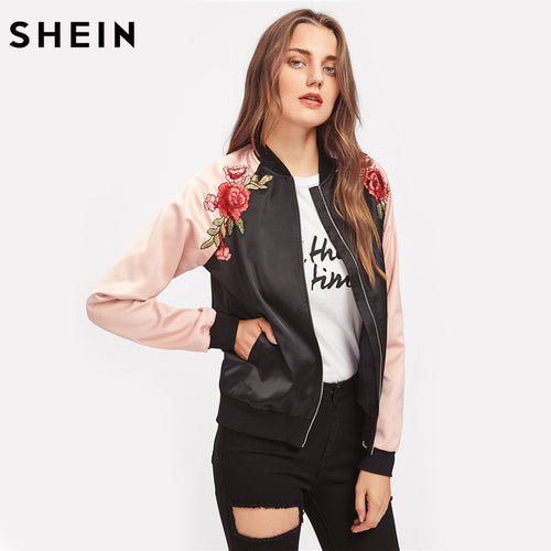 Women Raglan Sleeve Bomber Jacket