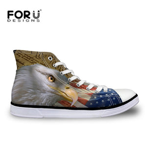 Men Cool 3D Animals Black Owl Printed Shoes