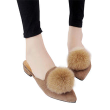 Woman Mules Spring and Autumn Pumps Flock Vamp Shoes