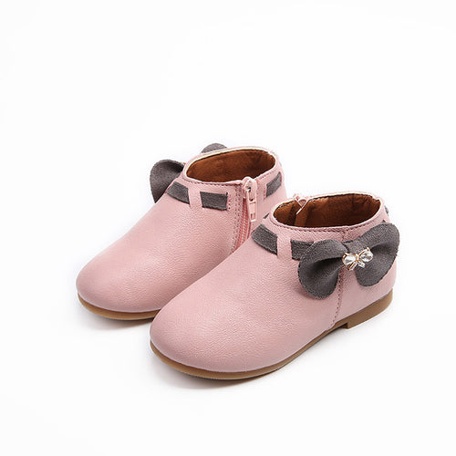 Girls Princess Fashion Bowknot Children Snow Boots