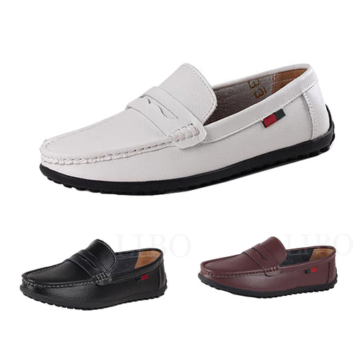 Men fashion pachwork slip-on casual leather shoes