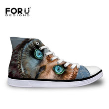 Men Canvas Shoes 3D Horse Panda High-top Shoes