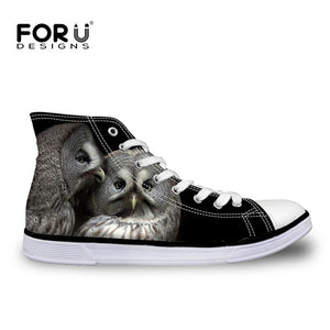 Men Canvas Shoes 3D Horse Panda High-top Shoes