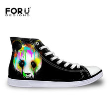 Men Canvas Shoes 3D Horse Panda High-top Shoes