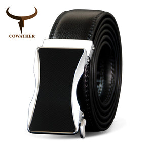 Men Top Quality Automatic Buckle Cow Genuine Leather Men Belt