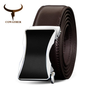 Men Top Quality Automatic Buckle Cow Genuine Leather Men Belt