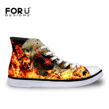 Men Cool Skull Print Men High Top Vulcanized Shoes