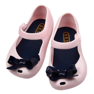 Girls Baby Kids Detailed Jelly Bowknot fish mouth sandals