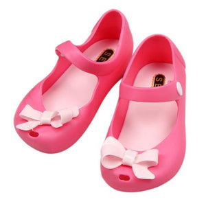 Girls Baby Kids Detailed Jelly Bowknot fish mouth sandals