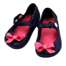 Girls Baby Kids Detailed Jelly Bowknot fish mouth sandals