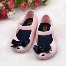 Girls Baby Kids Detailed Jelly Bowknot fish mouth sandals