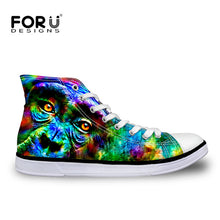 Men Vulcanize Shoes Colorful Animal Cool Cat Print Shoes