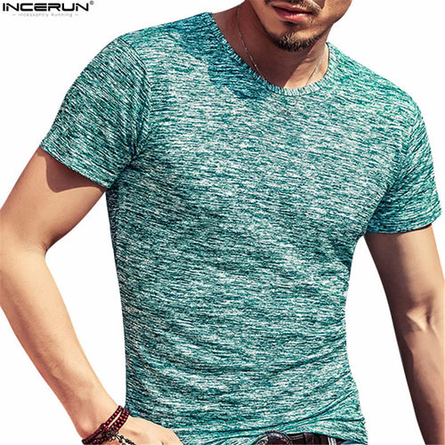 Men Blue Red Black Green Compression Short Sleeve T Shirts