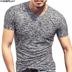 Men Blue Red Black Green Compression Short Sleeve T Shirts