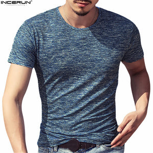 Men Blue Red Black Green Compression Short Sleeve T Shirts