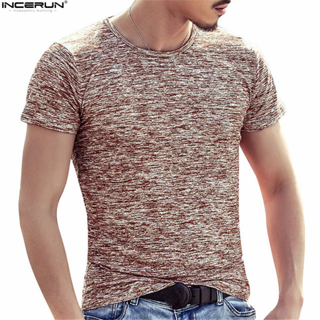 Men Blue Red Black Green Compression Short Sleeve T Shirts