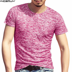 Men Blue Red Black Green Compression Short Sleeve T Shirts