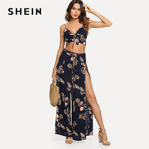 Women Multicolor Floral Print Cami Top And Palazzo Pants