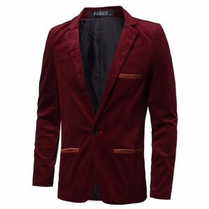 Mens Blazers Slim Fit Suit Jacket Hombre Coat